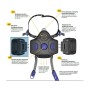 3M™ Secure Click™ HF-802SD Half Mask Respirator with Speaking Diaphragm